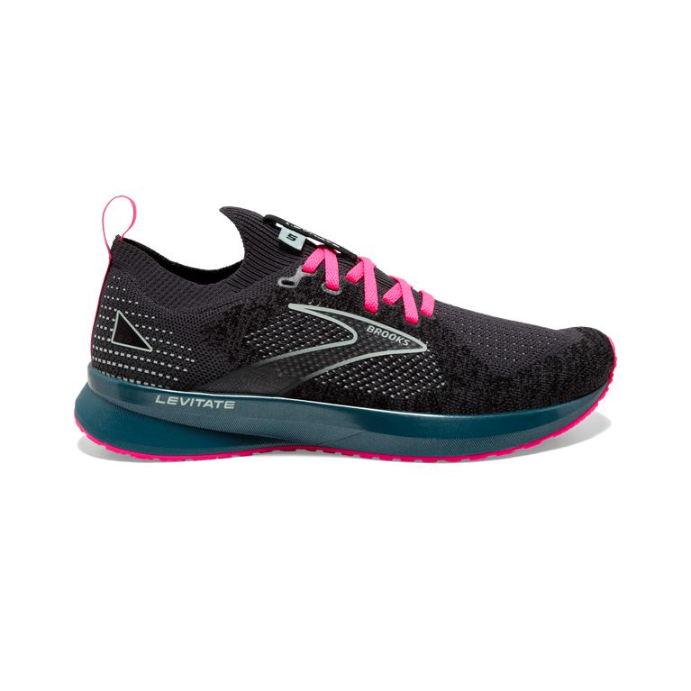 Brooks Levitate StealthFit 5 Energy-Return Road Running Shoes - Women's - Black/Blue/Pink (90413-VXP